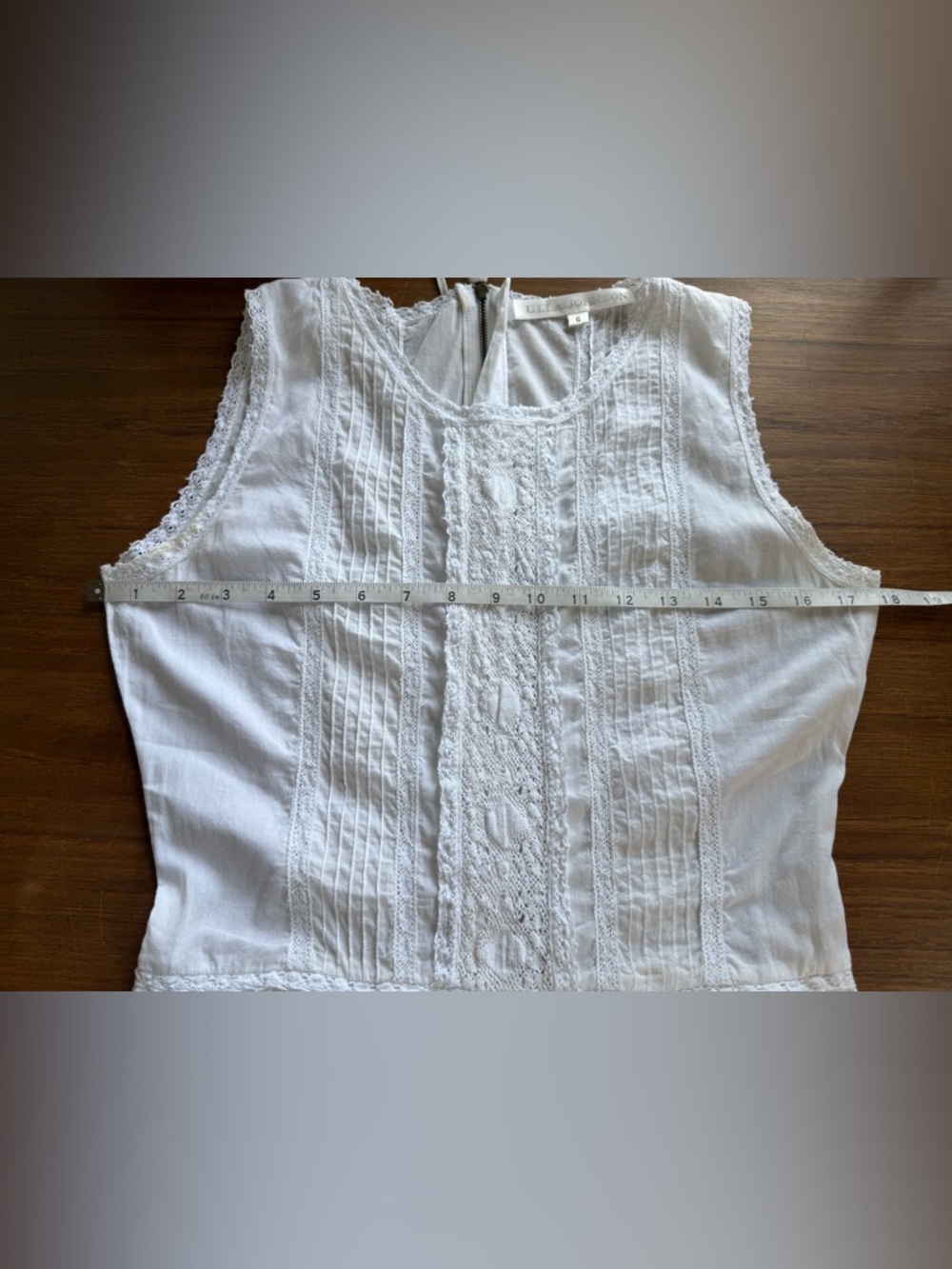 Ulla Johnson Pintuck Lace 100 Cotton Mini Dress sleeveless white Size 6 - Picture 5 of 12